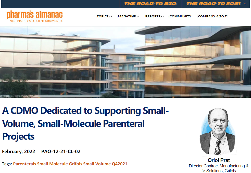 A CDMO Dedicated to Supporting Small-Volume, Small-Molecule Parenteral Projects
